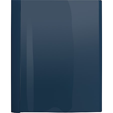 Business Source Letter Report Cover - 1/2" Folder Capacity - 8 1/2" x 11" - 100 Sheet Capacity - 3 x Prong Fastener(s) - Clear, Dark Blue - 25 / Box