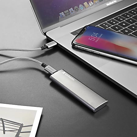Verbatim 240GB Vx500 External SSD, USB 3.1 Gen 2 - Graphite - Notebook Device Supported - USB 3.1 Type C - 500 MB/s Maximum Read Transfer Rate - 2 Year Warranty