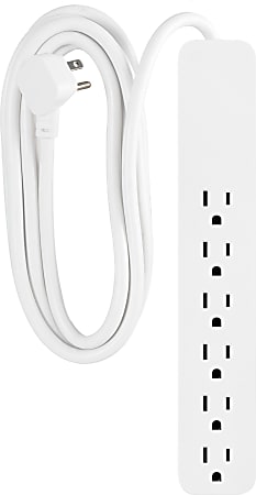 GE 62932 6-Outlet Surge Protector, 10’, White