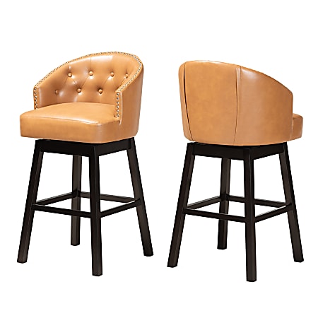 Tan faux leather bar stools clearance