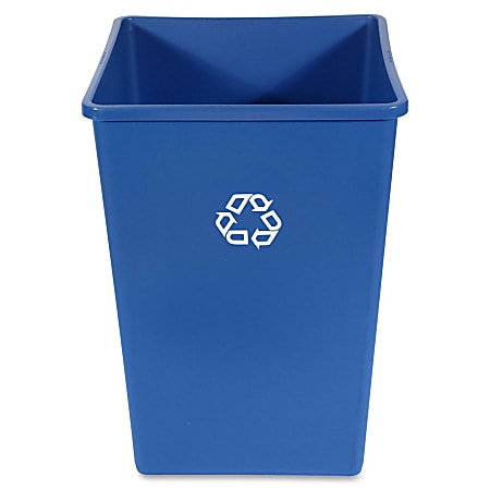 Rubbermaid 3958-73 Recycling Container - 35 gal Capacity - Square - 27.6" Height x 19.5" Width x 19.5" Depth - Plastic - Blue - 1 Each