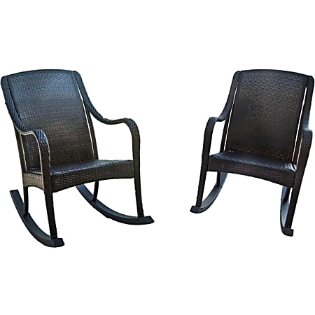 Hanover Orleans Rockers 2-Piece Rocking Chair Set, Brown