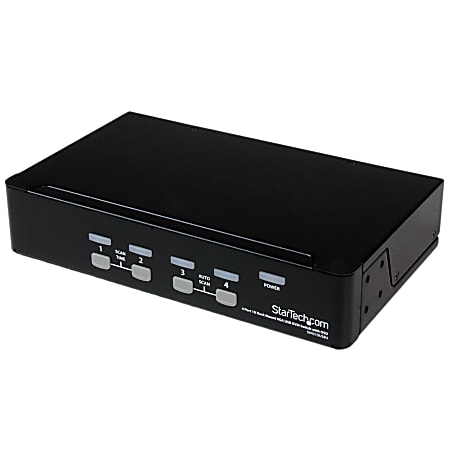 StarTech.com 4 Port 1U Rackmount USB KVM Switch with OSD - Control up to 4 VGA and USB computers from a single keyboard, mouse and monitor