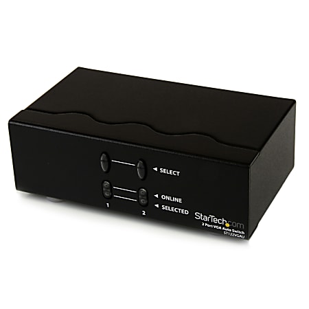 StarTech.com 2 Port VGA Auto Switch - Switch between 2 VGA signals on a single display; features automatic, prioritized switching - ST122VGAU