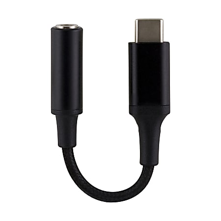 Ativa USB C To 3.5mm Audio Adapter Black - Office Depot