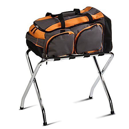 Honey-Can-Do Folding Luggage Rack, 26 5/8"H x 15"W x 21 1/2"D, Chrome