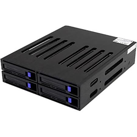 StarTech.com 4 Drive 2.5in Removable SAS SATA Mobile Rack Backplane - 4 x 2.5 - Internal - Serial ATA - Internal - Black