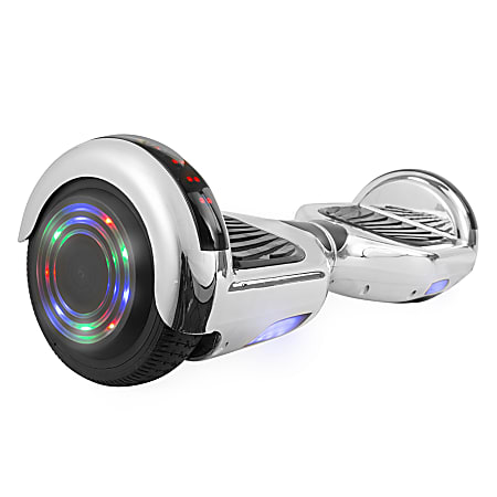 AOB Hoverboard With Bluetooth® Speakers, 7”H x 27”W x 7-5/16”D, Silver/Chrome