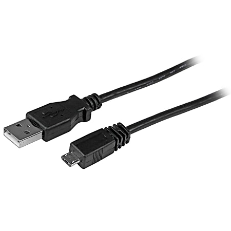 StarTech.com 1ft Micro USB Cable - Charge or sync micro USB mobile devices from a standard USB port on your desktop or mobile computer - UUSBHAUB1