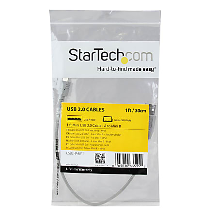 StarTech.com Mini USB 2.0 cable Short compact economical mini USB cable ...