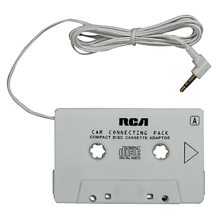 RCA Audio Cassette Adapter - Mini-phone - White