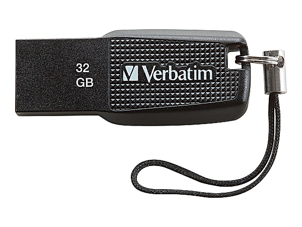 Verbatim 32GB Ergo USB Flash Drive - Black - The Verbatim Ergo USB drive features an ergonomic design  - 70876