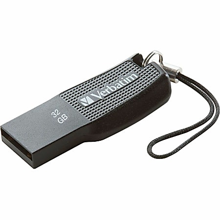 Verbatim 32GB Ergo USB Flash Drive - Black - The Verbatim Ergo USB drive features an ergonomic design for in-hand comfort and COB design for enhanced reliability.