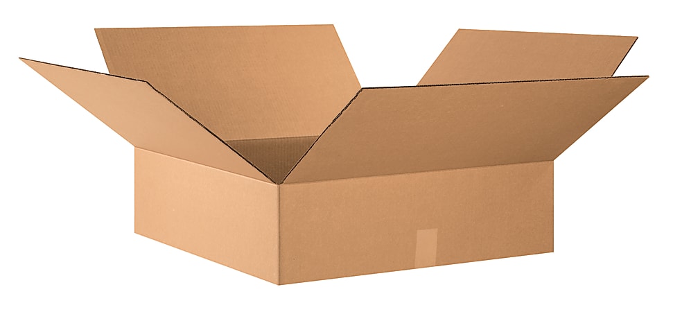 Partners Brand Flat Corrugated Boxes, 24" x 24" x 7", Kraft, Pack Of 10