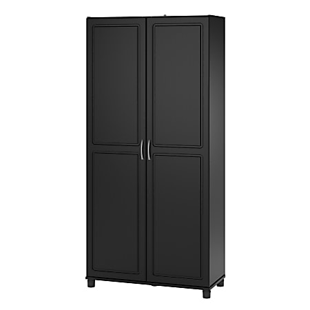 Ameriwood™ Home Kendall 36" Utility Storage Cabinet, 5 Shelves, Black