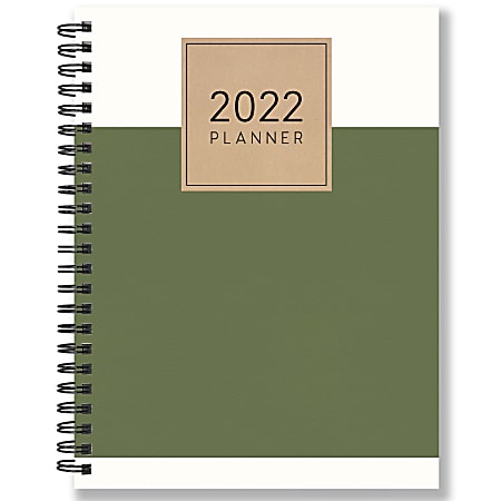 TF Publishing Weekly/Monthly Planner, 8" x 6-1/2", Green Block, January To December 2022