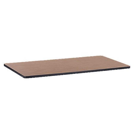 Lorell® Classroom Rectangular Activity Table Top, 60"W x 30"D, Medium Oak/Black
