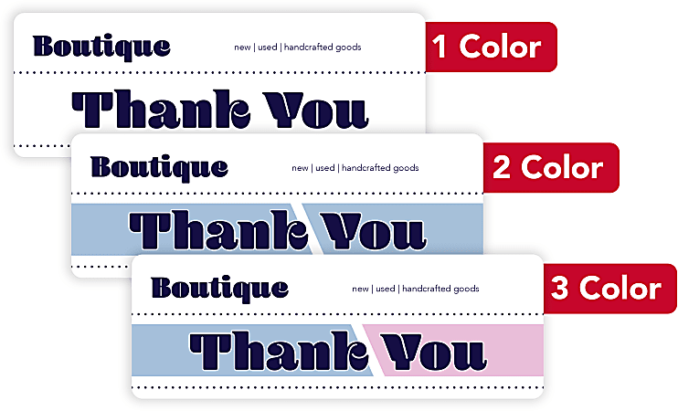 Custom 1, 2 Or 3 Color Printed Labels/Stickers, Rectangle, 1-3/4" x 5", Box Of 250