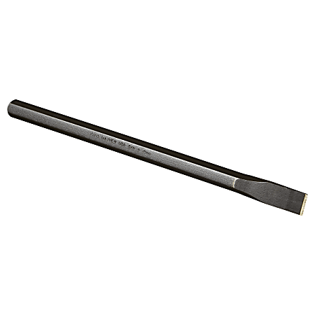 Extra Long Cold Chisels, 12 in Long, 3/4 in Cut, Black Oxide, 6 per box