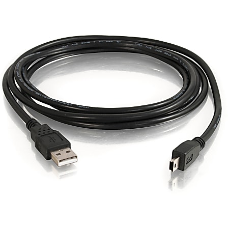 C2G 2m USB Cable USB 2.0 A to USB Mini B MM Type A Male Mini Type B Male USB  6.56ft Black - Office Depot