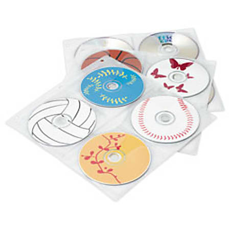 Office Depot® Brand CD Sleeves For 3-Ring Binder, 200 Capacity, Pack Of 25