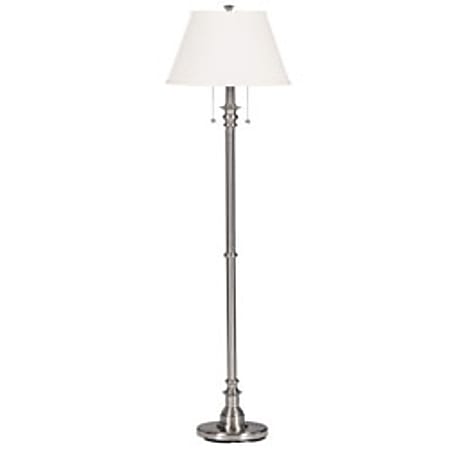 Kenroy Spyglass 60" Floor Lamp, Brushed Steel/Natural Linen