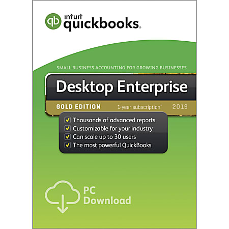 Intuit® QuickBooks® Desktop Enterprise Gold 2019, 3-Users, 1-Year Subscription, Download
