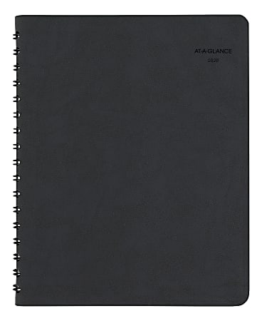 AT-A-GLANCE® 13-Month Weekly Appointment Book Plus, 10-7/8" x 8-1/4", Black, January 2020 To January 2021, AAG70950P05