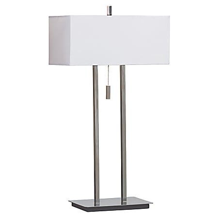 Kenroy Emilio Table Lamp, 29"H, Chrome/White