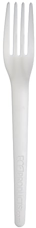Eco-Products Plantware Dinner Forks, 7", White, Pack Of 1,000 Forks