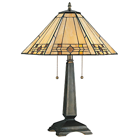 Kenroy Willow Table Lamp, Bronze/Honey/Amber
