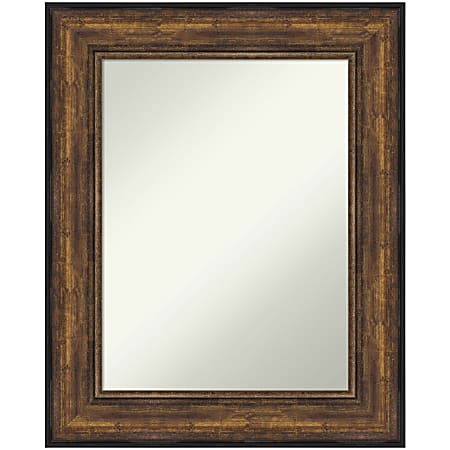 Amanti Art Non-Beveled Rectangle Framed Bathroom Wall Mirror, 31-1/2” x 25-1/2”, Ballroom Bronze