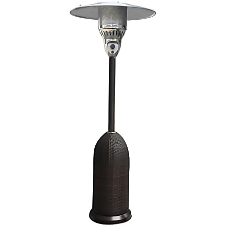 Hanover 7-Ft. Round Wicker Propane Patio Heater - Gas - Propane - 12.02 kW - Outdoor - Matte Black