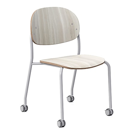 KFI Studios Tioga Laminate Guest Chair With Casters, Ash/Silver
