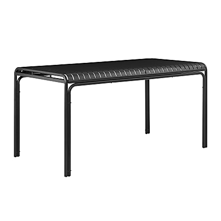 Eurostyle Otis Aluminum Outdoor Table, 30”H x 59”W x 31-1/2”D, Black