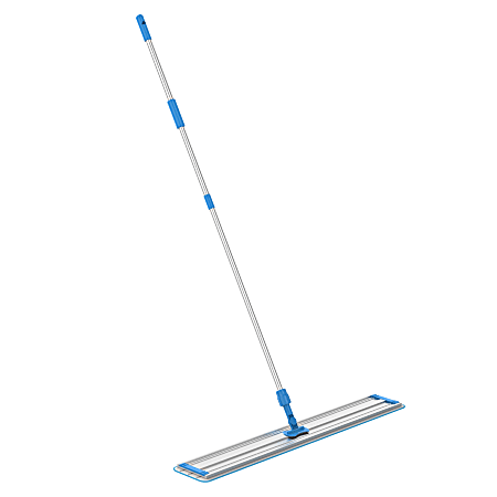 Gritt Commercial Premium Microfiber Floor Mop Kit, 36", Blue/Silver