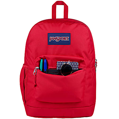 Jansport Cross Town Plus Backpack With 15 Laptop Pocket 35percent Recycled  Red Tape - Office Depot