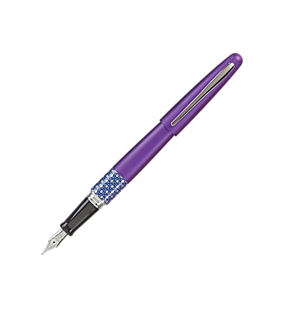 Pilot® MR Retro Fountain Pen, Fine Point, Ellipse Purple Barrel, Black Ink