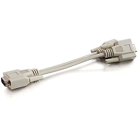 C2G 8in One HD15 VGA Male to Two HD15 VGA Female Y-Cable - HD-15 Male - HD-15 Female - 8" - Beige