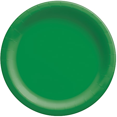 Amscan Round Paper Plates, 8-1/2”, Festive Green, Pack Of 150 Plates