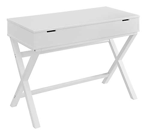 Linon Lacey 42"W Lift-Top Computer Desk, White