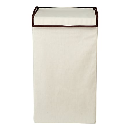 Honey Can Do Collapsible Square Hamper With Lid, 24-1/2"H x 14-1/2"W x 14"D, Off-White