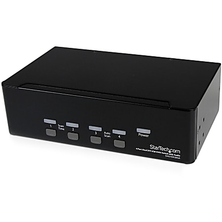 StarTech.com 4-Port Dual KVM Switch with Audio for DVI Computers - Built-in USB Hub (SV431DD2DUA) - KVM/audio/USB switch - SV431DD2DUA
