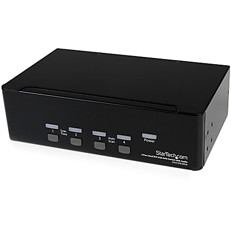 StarTech.com 4-Port Dual KVM Switch with Audio for DVI Computers - Built-in USB Hub (SV431DD2DUA) - KVM / audio / USB switch - 4 x KVM / audio / USB - 1 local user