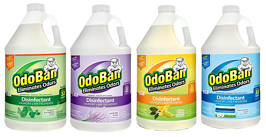 OdoBan Odor Eliminator Disinfectant Concentrate, Assorted Scents, 128 Oz, Case Of 4 Jugs