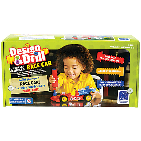 Educational Insights Design & Drill® Power Play Vehicles™ Race Car Set, Multicolor, Pre-K To Grade 1