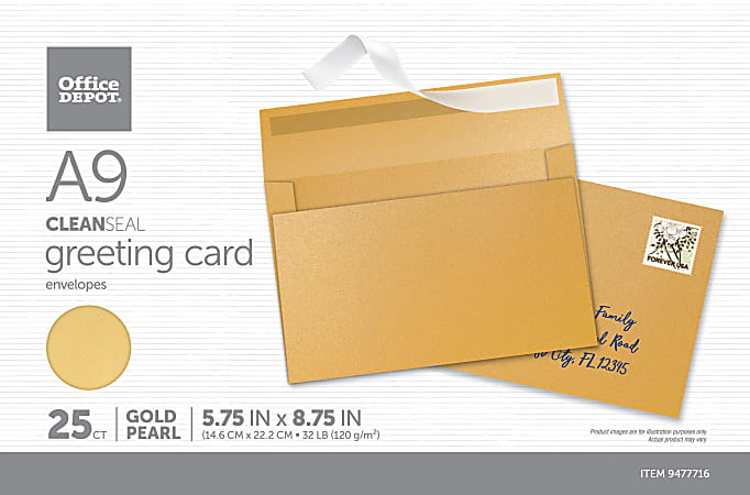 Gold Glitter Cards & Envelopes, 10 Pack, 5x6.5