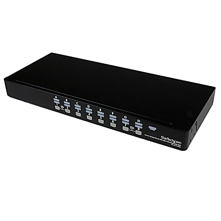 StarTech.com 16 Port 1U Rackmount USB KVM Switch with OSD - Control up to 16 USB computers from a single keyboard, mouse and monitor - SV1631DUSBU