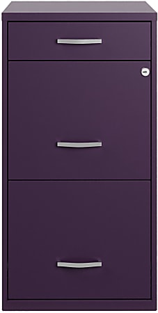 Realspace SOHO&reg; Organizer 18"D Vertical 3-Drawer File Cabinet, Purple