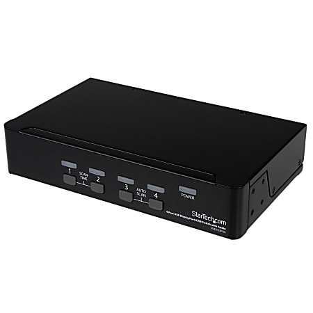 StarTech.com 4 Port DisplayPort KVM Switch w/ Audio - USB, Keyboard, Video, Mouse, Computer Switch Box  - SV431DPUA